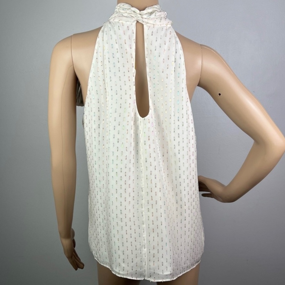 NEW RAMY BROOK IVORY METALLIC SLEEVELESS TOP - Picture 6 of 7